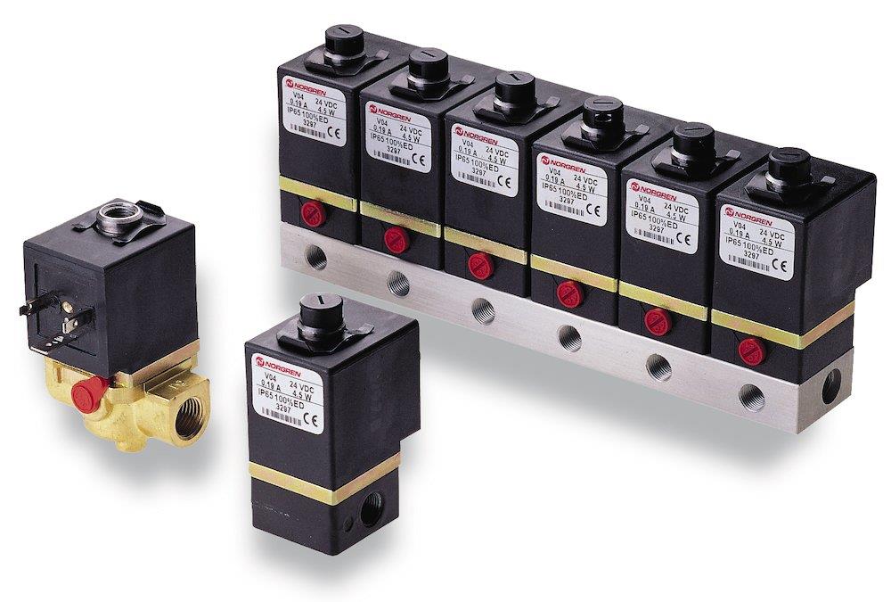 Norgren V04 Solenoid Valve NC 3/2 AC - G1/8", El, Spring, A, V04A486L-B629A