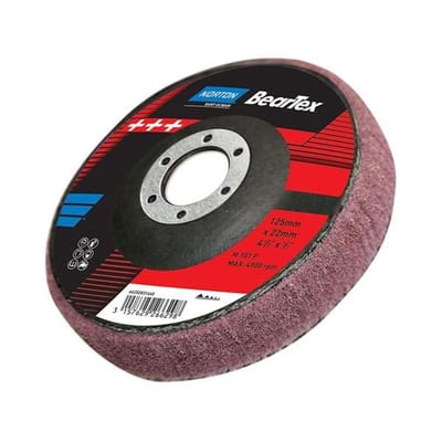 Norton Bear-tex Polishing Disc - Metal, Aluminium oxide, Centre hole 22 mm, Angle grinder