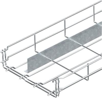OBO GR-Magic 55-E Wire mesh tray with divider bar - GR-Magic, 55mm, 100mm, 3M, steel ( El-galvanised )