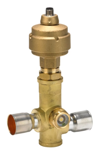 Danfoss ETS 100 Electric Expansion Valve 1 1/8" × 1 1/8", 33 bar, with Sight Glass