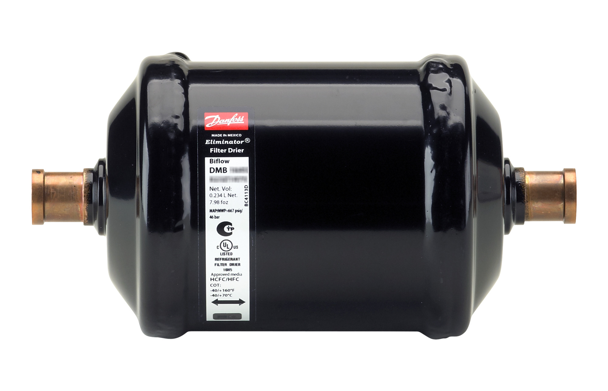 Danfoss DMB 082s Bi-Flow Filter Drier 1/4" Solder (023Z1473)