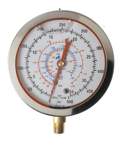 High-Pressure Gauge 823-G-BC/447, Glycerine-Filled, 0–34 bar, Ø80 mm, 1/8" NPT