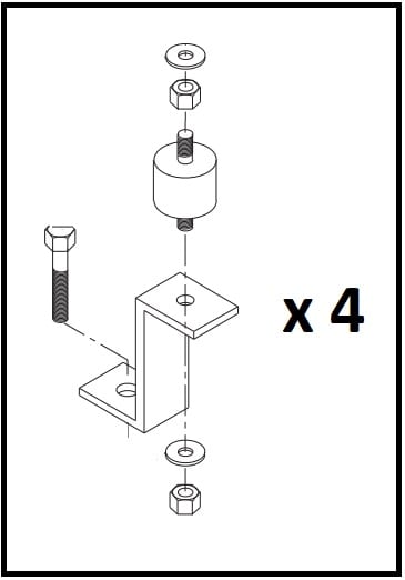Bracket and Damper Set for Top Fan, Q Compressors