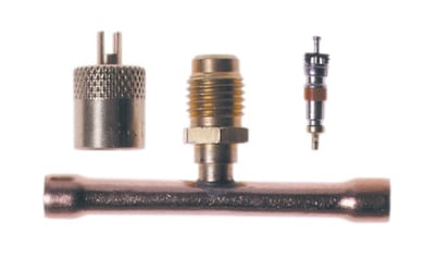 Tee Piece 1/4" Flare × 1/4" Solder with Schrader Port