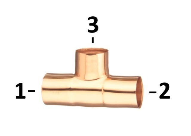 Copper Reducing Tee 3/8"-1/4" 211-R