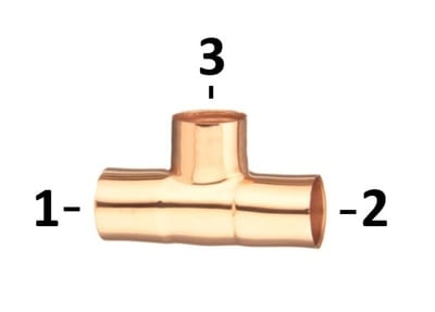 Copper Reducing Tee 3/8"-1/4" 211-R