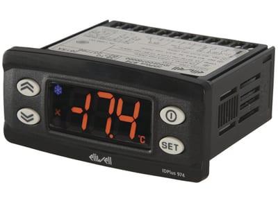 Eliwell IDPlus 974 Freezer Controller with Fan, Compressor and Defrost Outputs, 2 × PTC/NTC/PT1000, 12 V