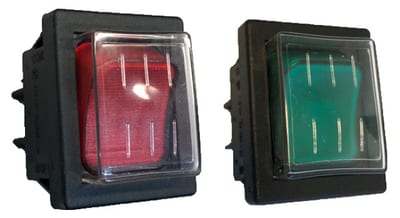 Double-Pole Switch IP55, Red