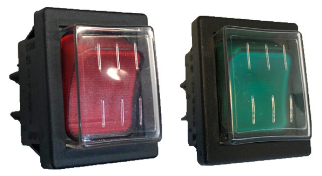 Double-Pole Switch IP55, Green (IN111131)