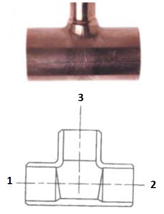 Copper Reducing Tee 3/4"-3/8" 211-R