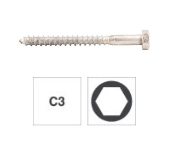 Coach Screw (Lag Bolt) 10 × 80 mm, Partially Threaded (508124)