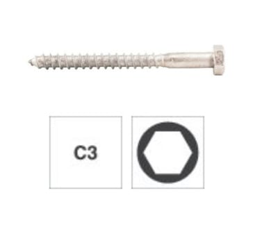 Coach Screw (Lag Bolt) 10 × 80 mm, Partially Threaded