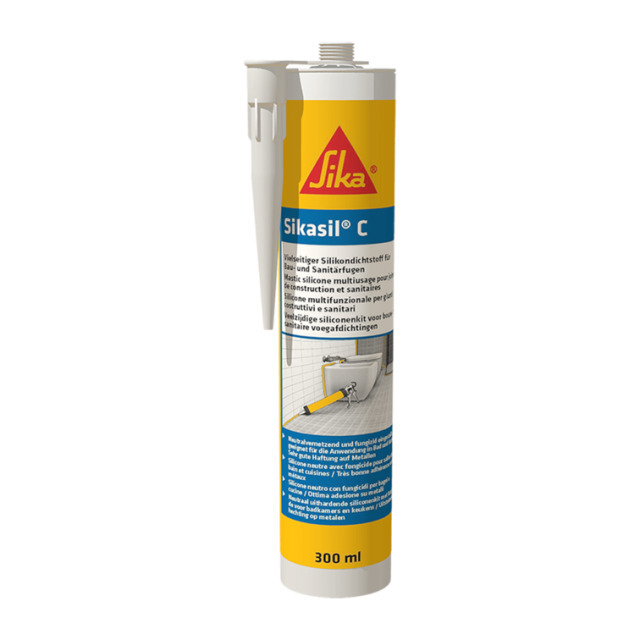 Sikasil-C Silicone Sealant, Transparent, 300 ml (119363)