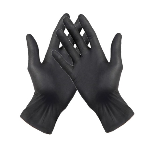 Disposable Gloves, Black, Extra Strong, Size XL, Pack of 100 (REK1001059XL)