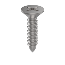 DIN 7982-C Flat Head Sheet Metal Screw with Phillips or Pozidriv, Steel, ST2.2 x 4.5, Phillips, Zinc Plated