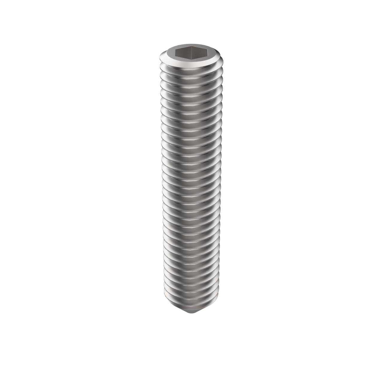 DIN 914 Set Screw with Hex Drive and Cone-Point, Steel 45H, M5 x 8, Cone Point, Zinc Plated (182476-0110)