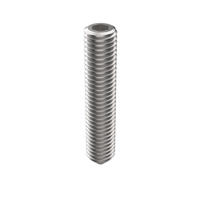 DIN 914 Set Screw with Hex Drive and Cone-Point, Steel 45H, M5 x 8, Cone Point, Zinc Plated (182476-0110)