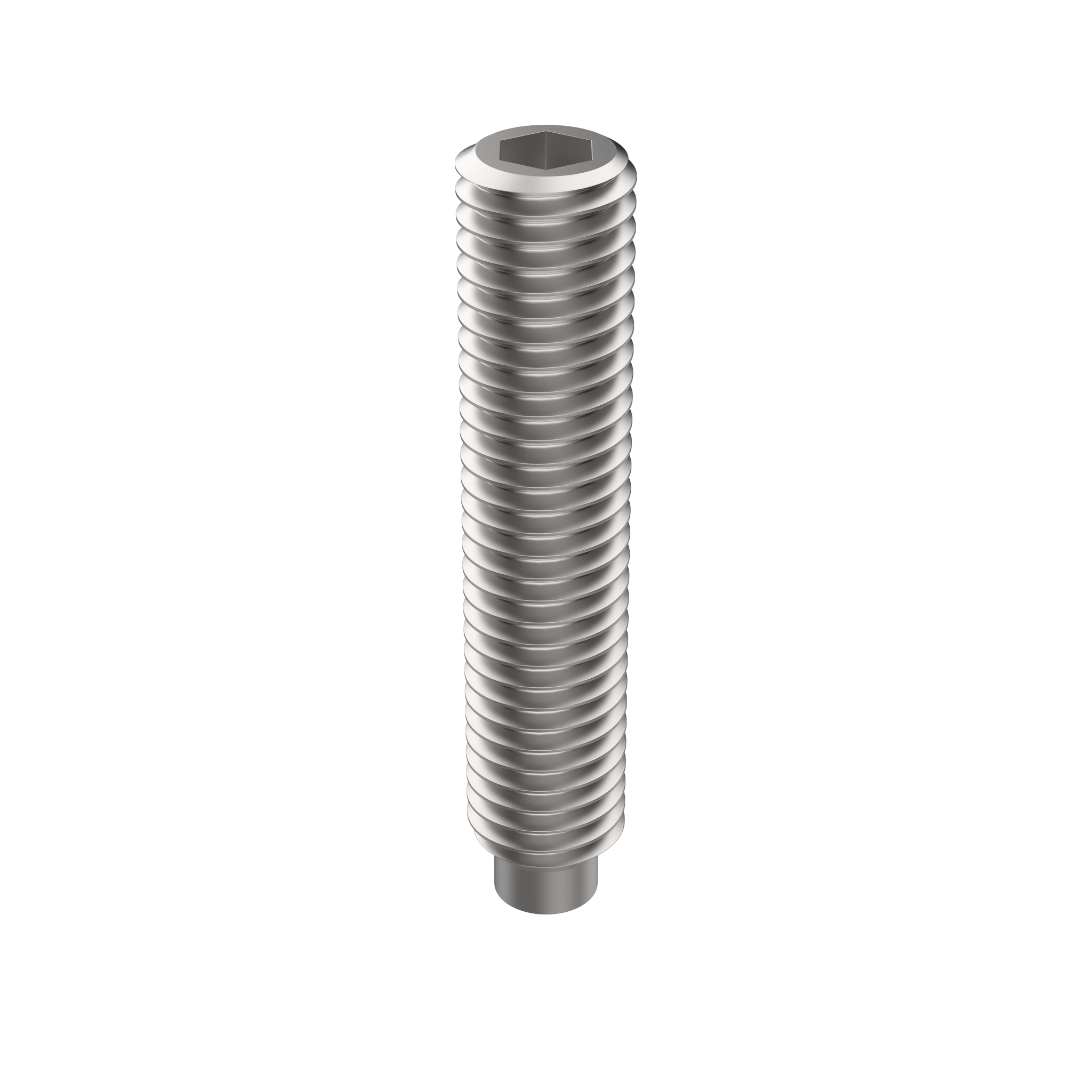 DIN 915 Set Screw with Hex Drive and Extended-Tip, Steel 45H, M2 x 3, Dog Point, Black Oxide (91502003)