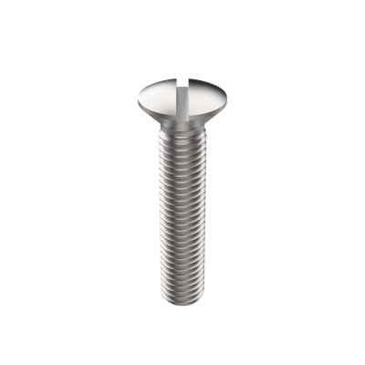 DIN 964 Raised Countersunk Head Screw with Slot, Steel 4.8, M2 x 6, Zinc Plated