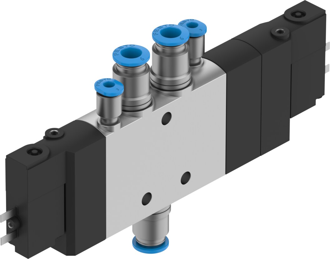 Festo CPE14 Solenoid Valve - QS-6", El, Spring, CPE14-M1BH-5/3GS-QS-6