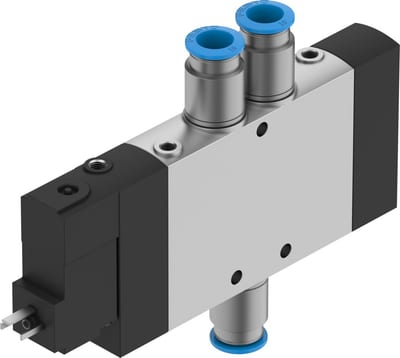 Festo CPE18 Solenoid Valve - QS-10", El, Spring, CPE18-M3H-5L-QS-10