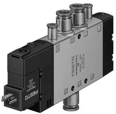 Festo CPE24 Solenoid Valve - QS-10", El, Spring, CPE24-M1H-5LS-QS-10