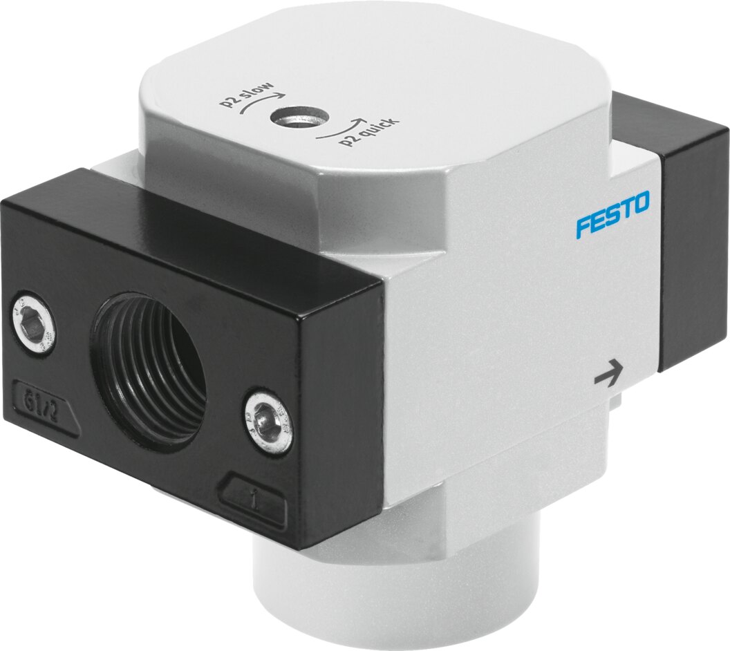 Festo HEL Inflation valve Midi - 3/8", Pneumatic, Spring, HEL, HEL-3/8-D-MIDI