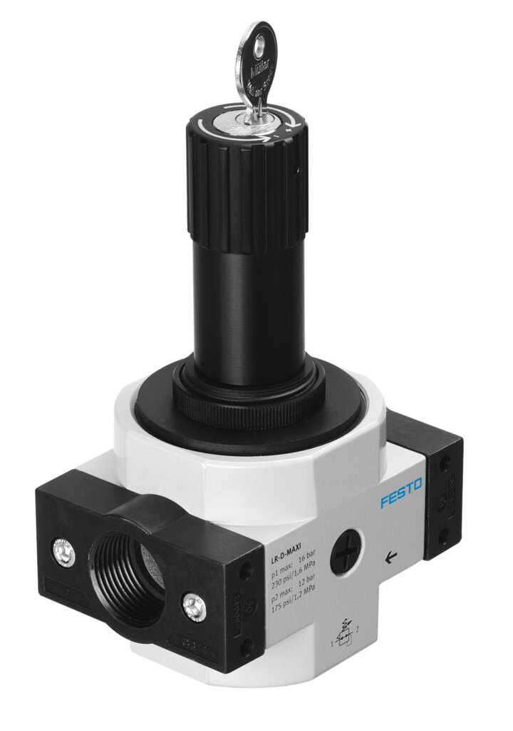 Festo LRS Pressure regulator Midi - 3/8", 0,5 - 7bar, LRS-3/8-D-7-O-I-MIDI