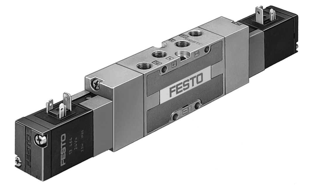 Festo MVH Solenoid Valve - G1/8", El, Spring, MVH-5/3B-1/8-S-B