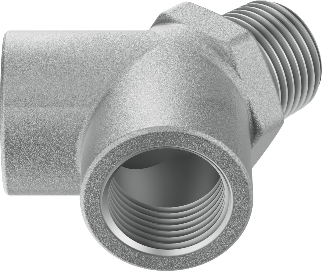Festo NPFC-Y Y-fitting brass, nickel-plated BSPT nipple/socket/socket - 3/8", NPFC-Y-R38-2G38-MFF