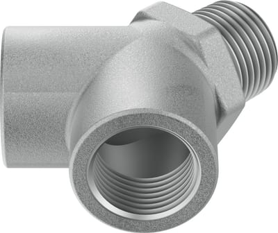 Festo NPFC-Y Y-fitting brass, nickel-plated BSPT nipple/socket/socket - 3/8", NPFC-Y-R38-2G38-MFF