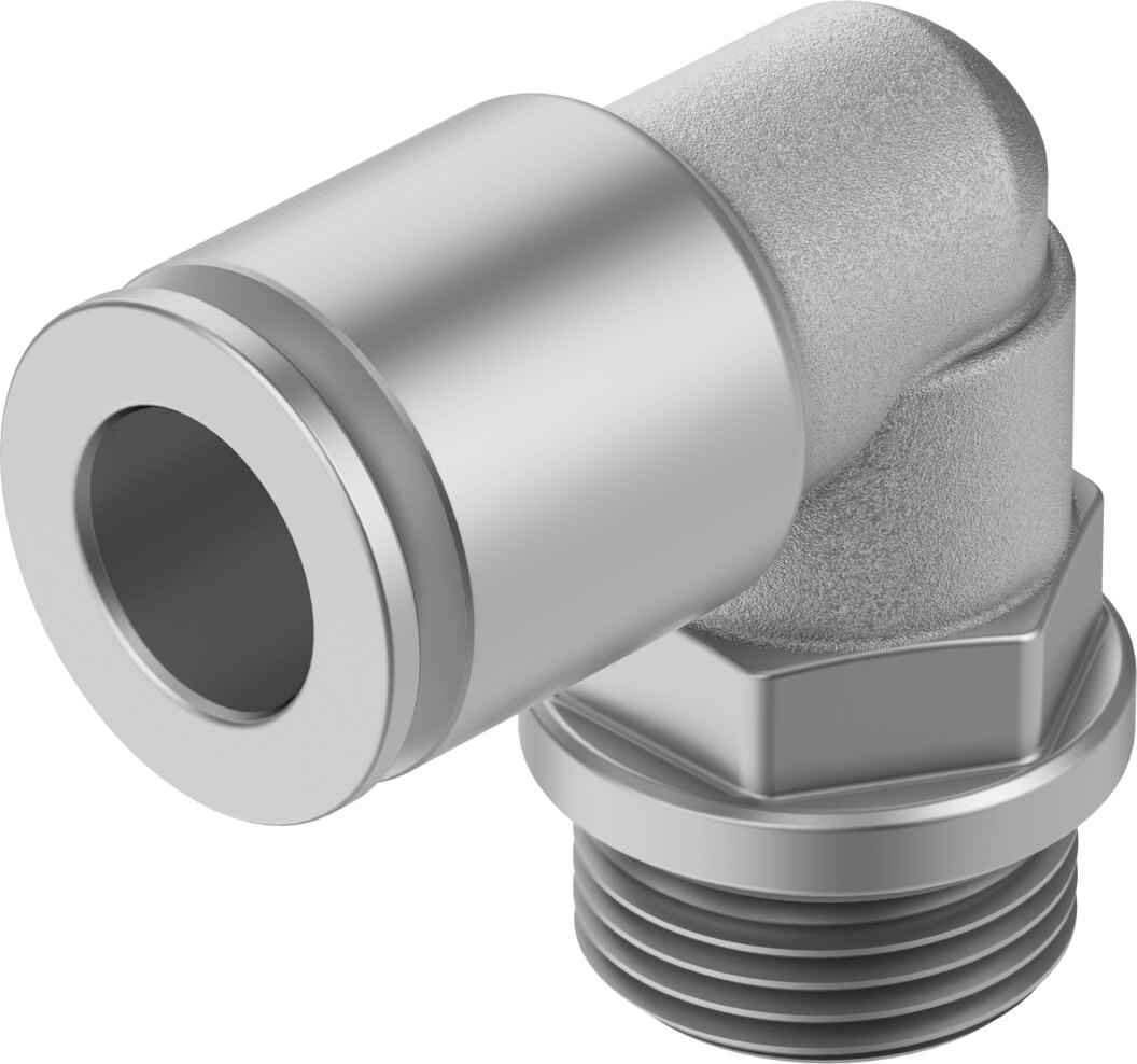 Festo NPQH-L Elbow fitting push-in Brass, chemically nickel-plated nipple - 10mm, 3/8", NPQH-L-G38-Q10-P10