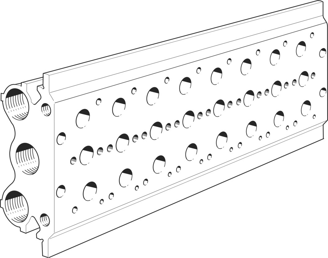 Festo PRS Connection block - 3/8", PRS-1/8-8-BB