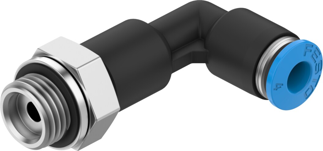 Festo QSLL Elbow fitting long composite BSPP nipple - 6mm, 1/8", QSLL-G1/8-6