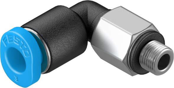 Festo QSML Elbow fitting push-in composite metric nipple - 3mm, 3mm, QSML-M3-3