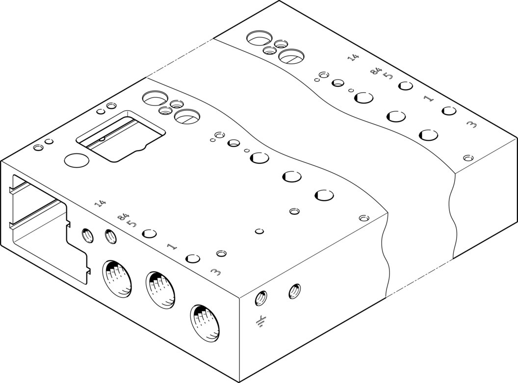 Festo VABM-L1 Connection strip - 1/4", VABM-L1-14G-G14-4-GR