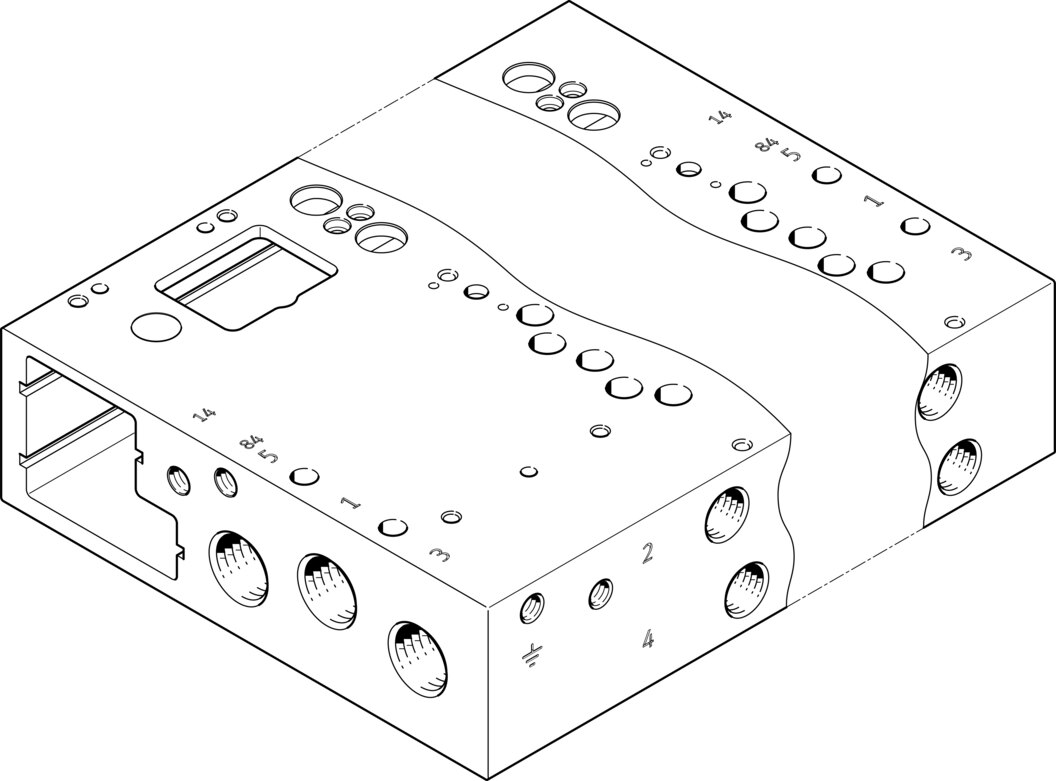Festo VABM-L1 Connection strip - 1/4", VABM-L1-14W-G14-12-GR