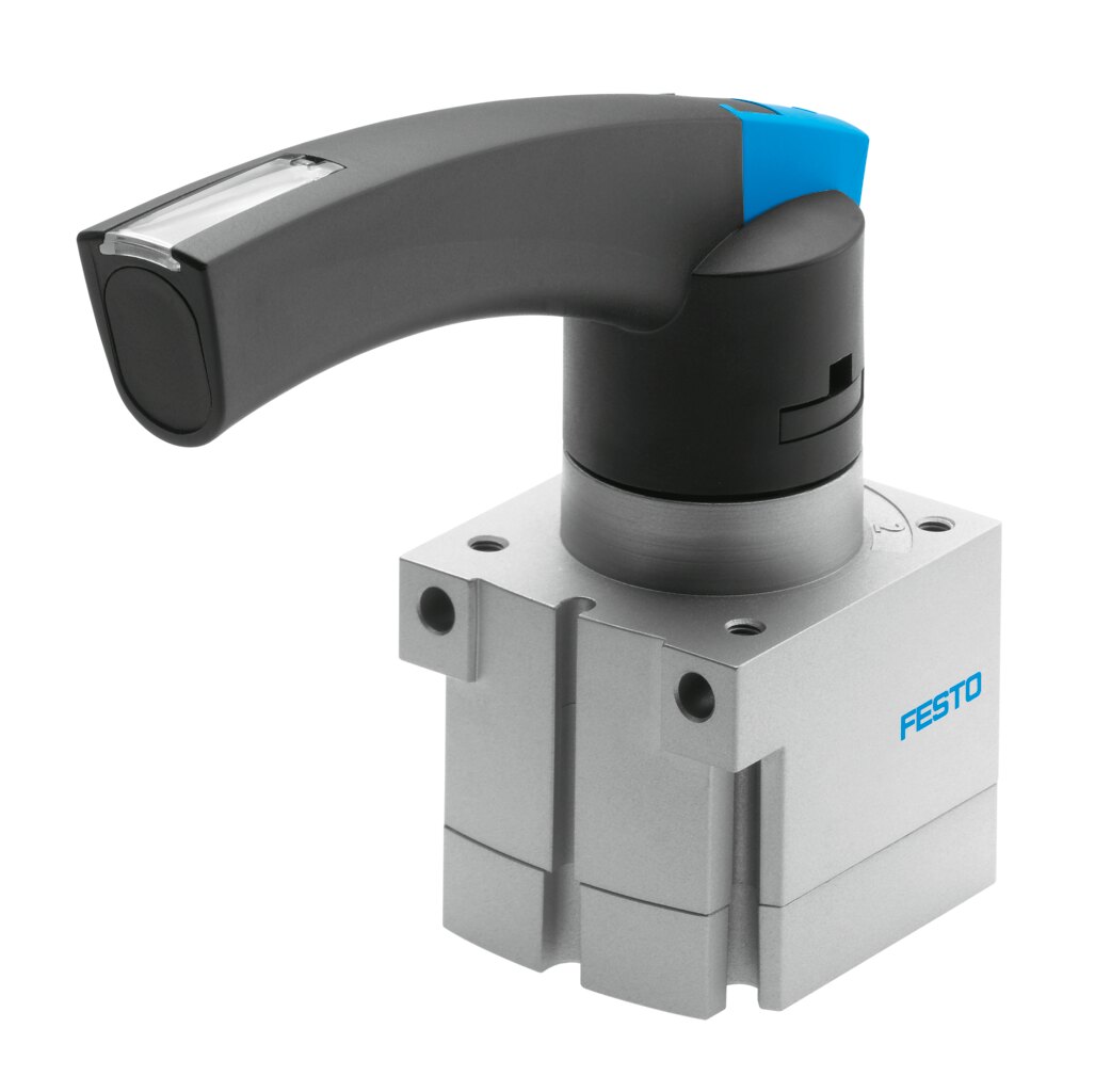Festo VHER-P-H Hand slide valve 4/3 - Rotary knob, Rotary knob, 1/8", VHER-P-H-B43C-B-G18