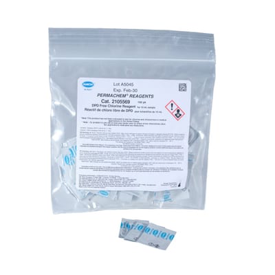 DPD - Fri chlorine 0.02 - 2.0 mg/l — 10 ml Sample, 100 tests
