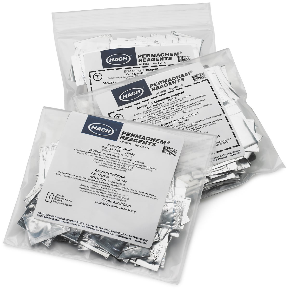 Aluminium Reagent Set, Powder — Pillows, 0.008-0.800MG/L Al, 100 tests