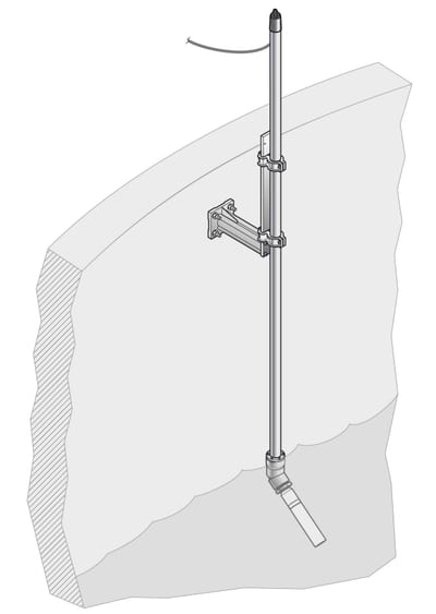 Basin Rim Mounting 2M — An-Ise Wall Mounting 24 Cm + Stainless