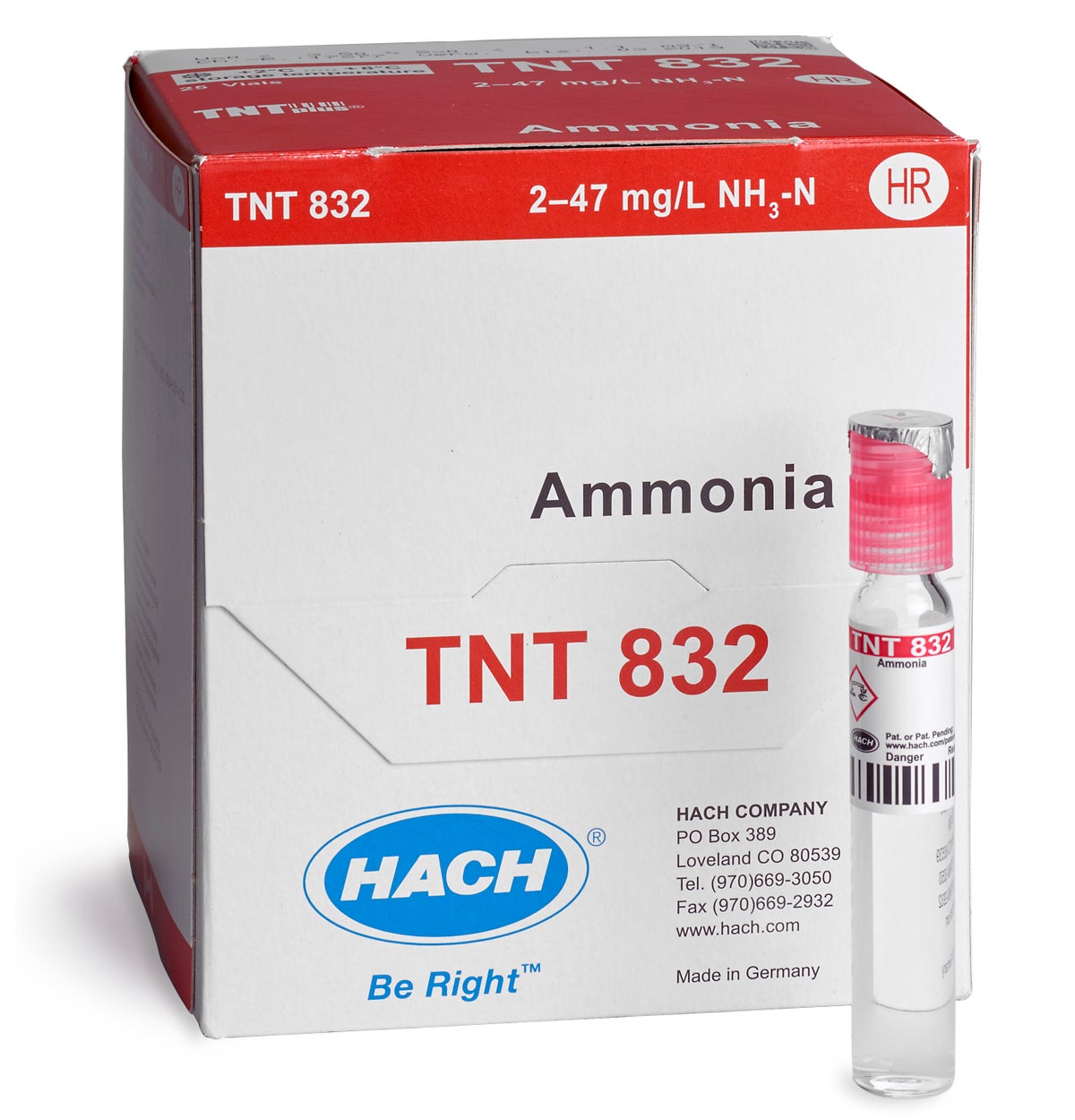Ammonium Vial Test HR — 2.0-47.0 mg/L NH3-N PK/25