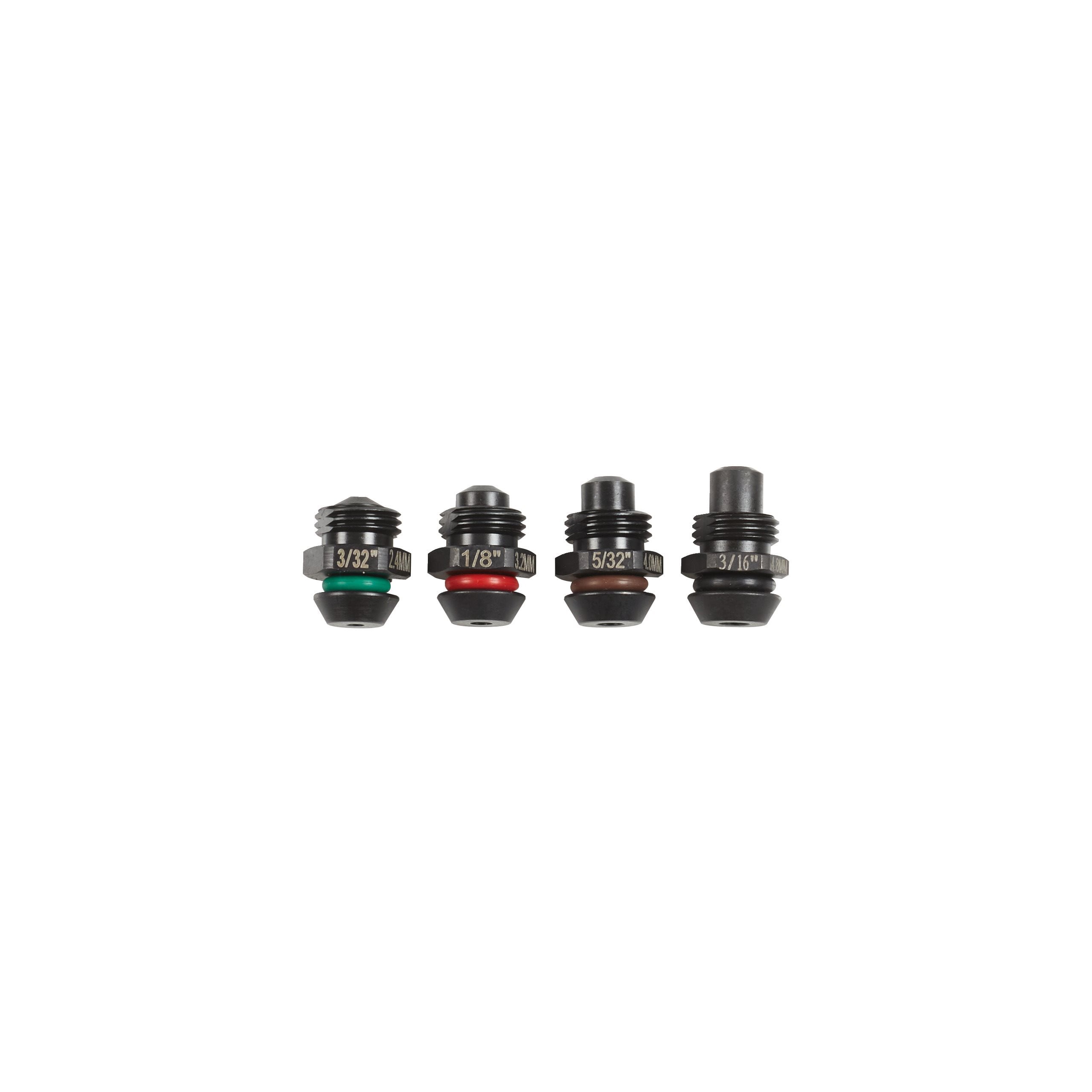 Milwaukee "4 Piece nose set to suit M12™ Rivet tool (2.4, Rivet Tool Nose Set 4PCS (48540100)