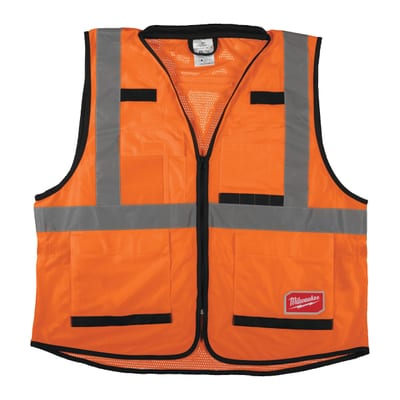 Milwaukee Premium high-visibility vest, Premium High-Visibility Vest Orange - S/M