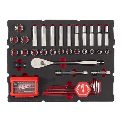 Milwaukee Ratchet and socket PACKOUT™ Drawer foam insert (4932480716)