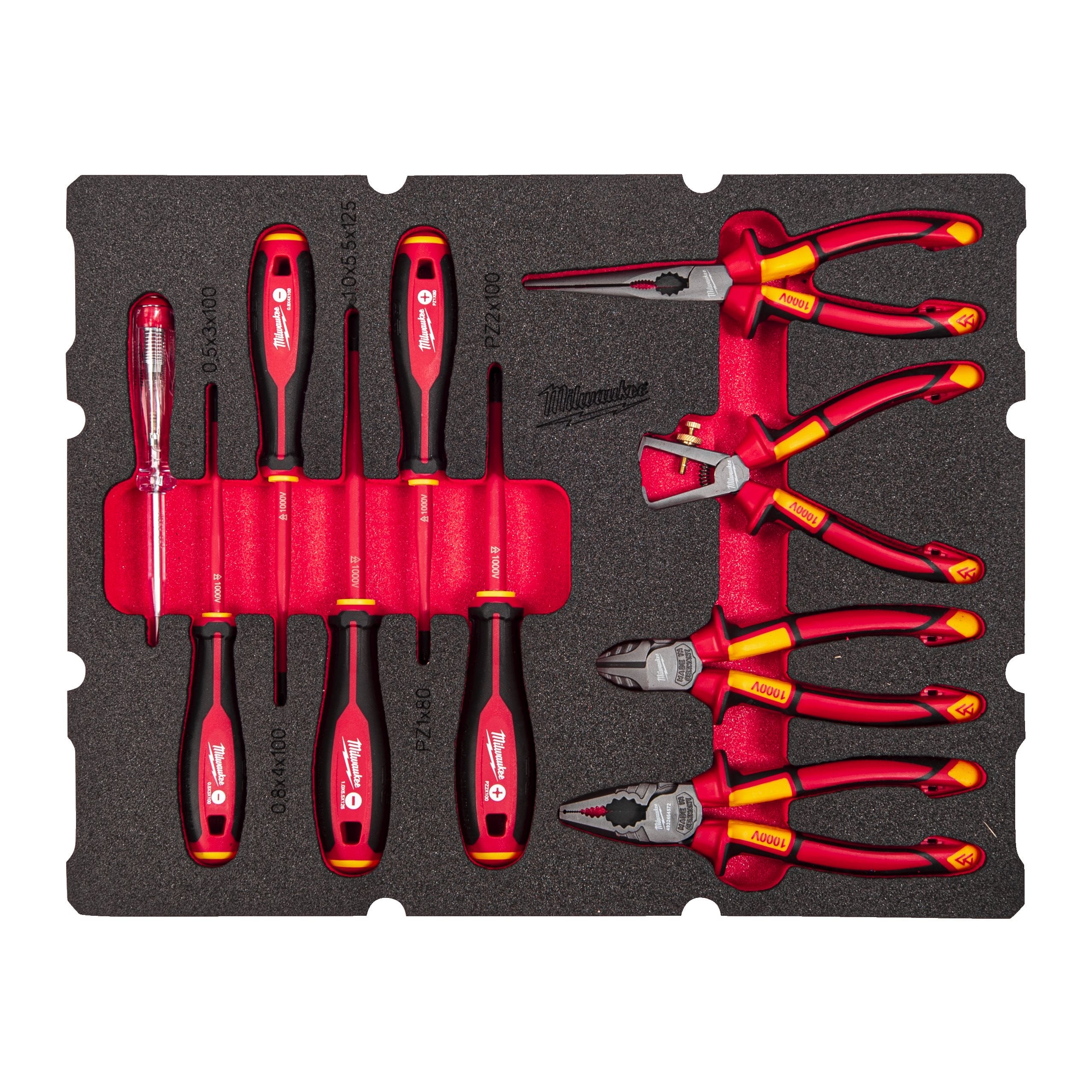 Milwaukee 10PC PACKOUT™ drawer insulated electrician foam insert set (4932493637)