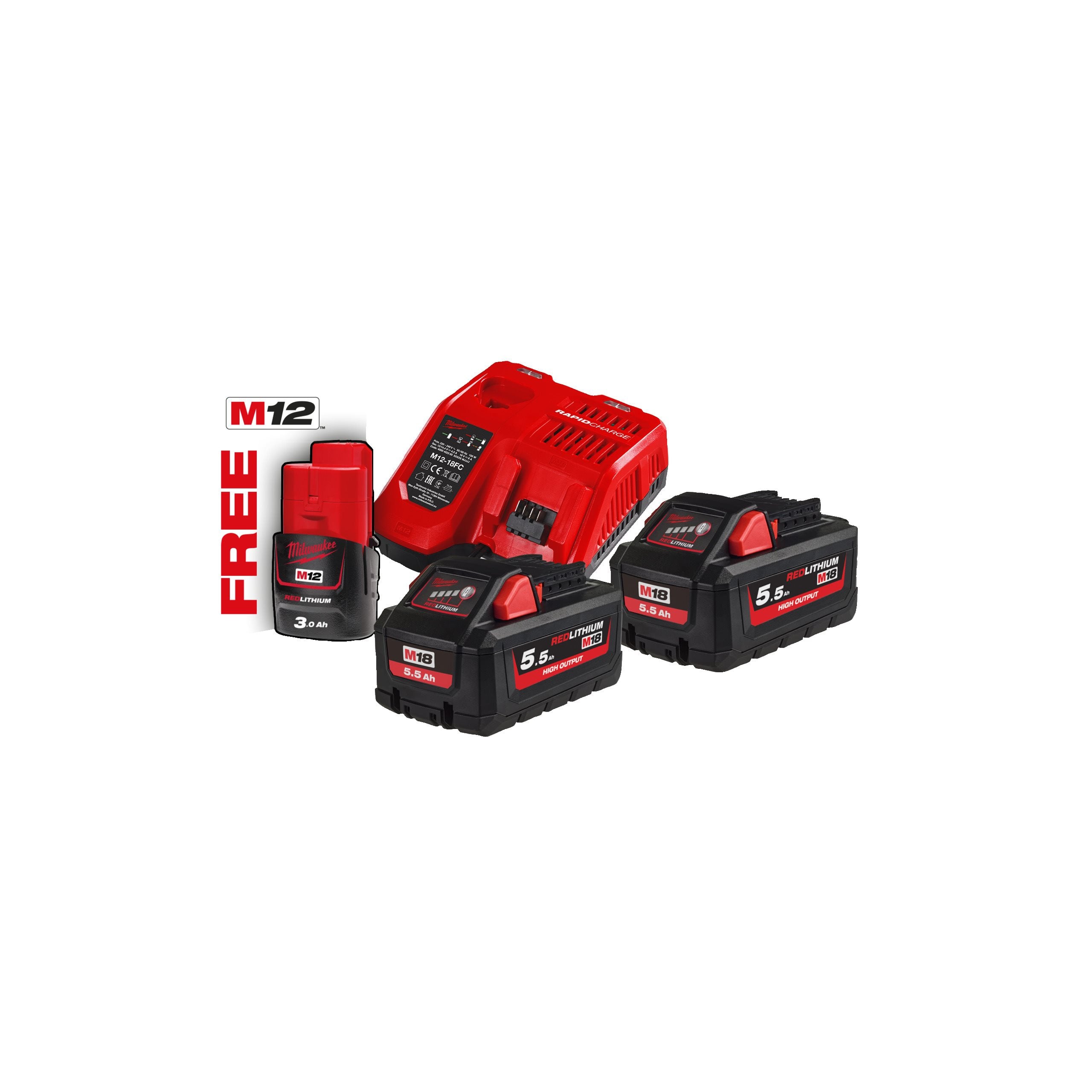 Milwaukee M18™ HIGH OUTPUT™ NRG pack, M18 HNRG-552 (4933464713)