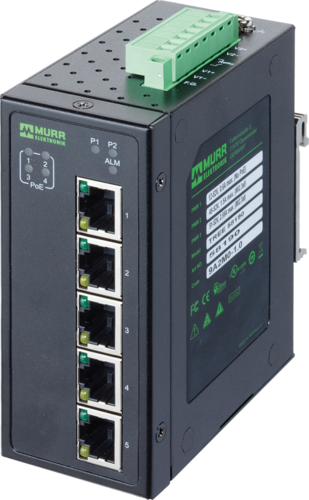 5 Port unmanaged Gigabit Switch 4 PoE Ports IP20 metal 48 V (58190)