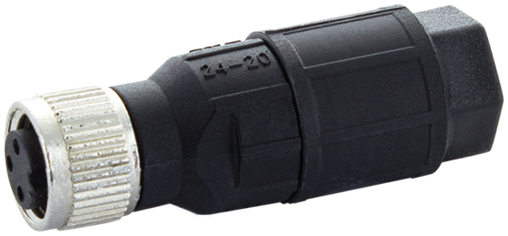 M8 female 0° A-cod. IDC 3-POL., 0,25 - 0,5mm², 2,5 - 5mm (7000-08365-0000000)