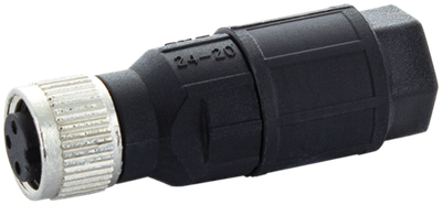M8 female 0° A-cod. IDC 3-POL., 0,25 - 0,5mm², 2,5 - 5mm
